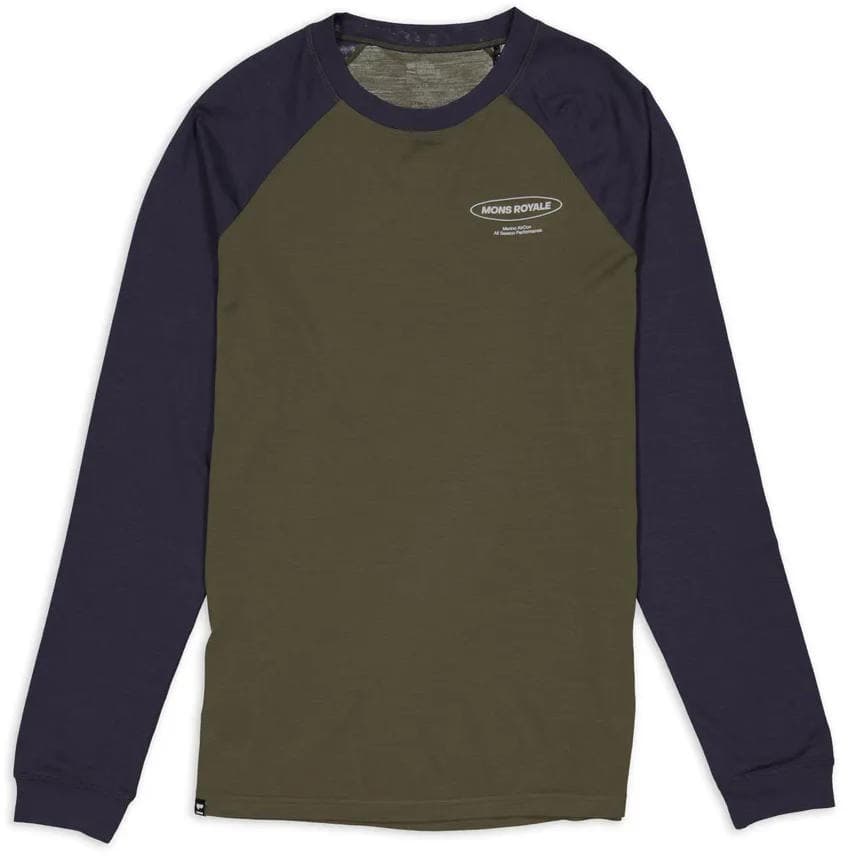 Mons Royale Icon Merino Raglan LS M's dark olive/9 iron S