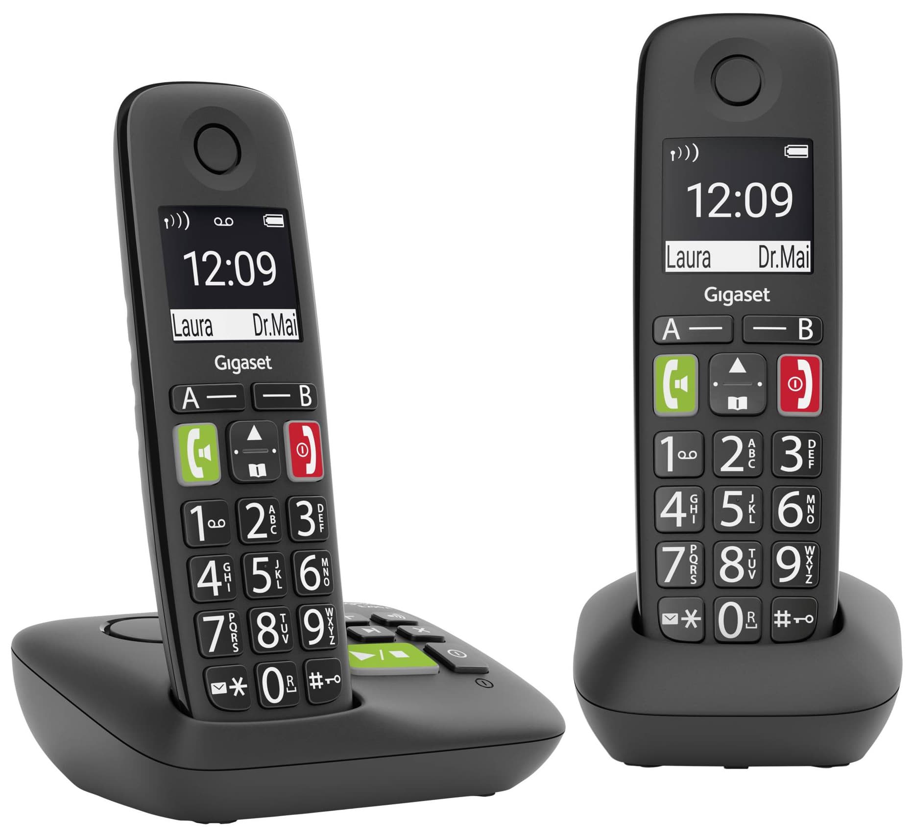 Gigaset E290A Duo tr??dl??s hjemmetelefon med basestasjon/store taster