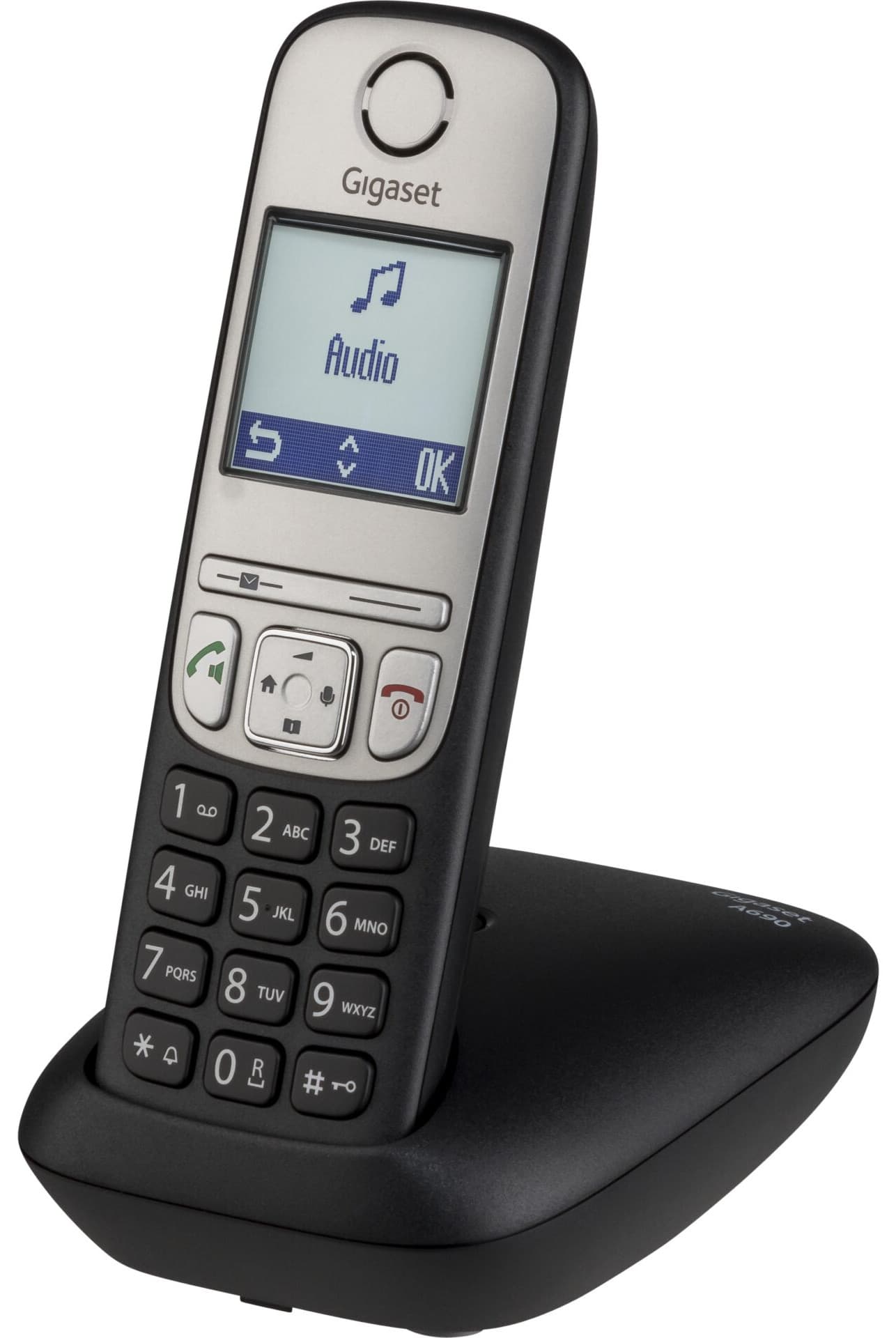 Gigaset A690 tr??dl??s bordtelefon med dokkingstasjon - 2" LCD - svart