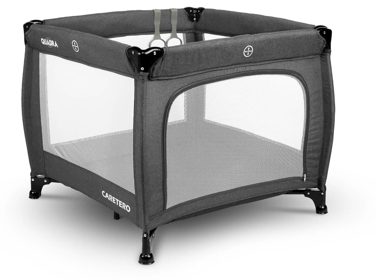 Caretero Quadra Lekegrind - 83x83x71cm, Maks 15kg, Fra 6 m??neder - Grafitt/Gr??