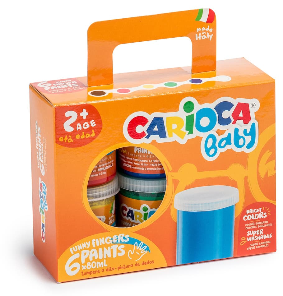 Carioca Fingermaling ??? 80 ml ??? 6 farger