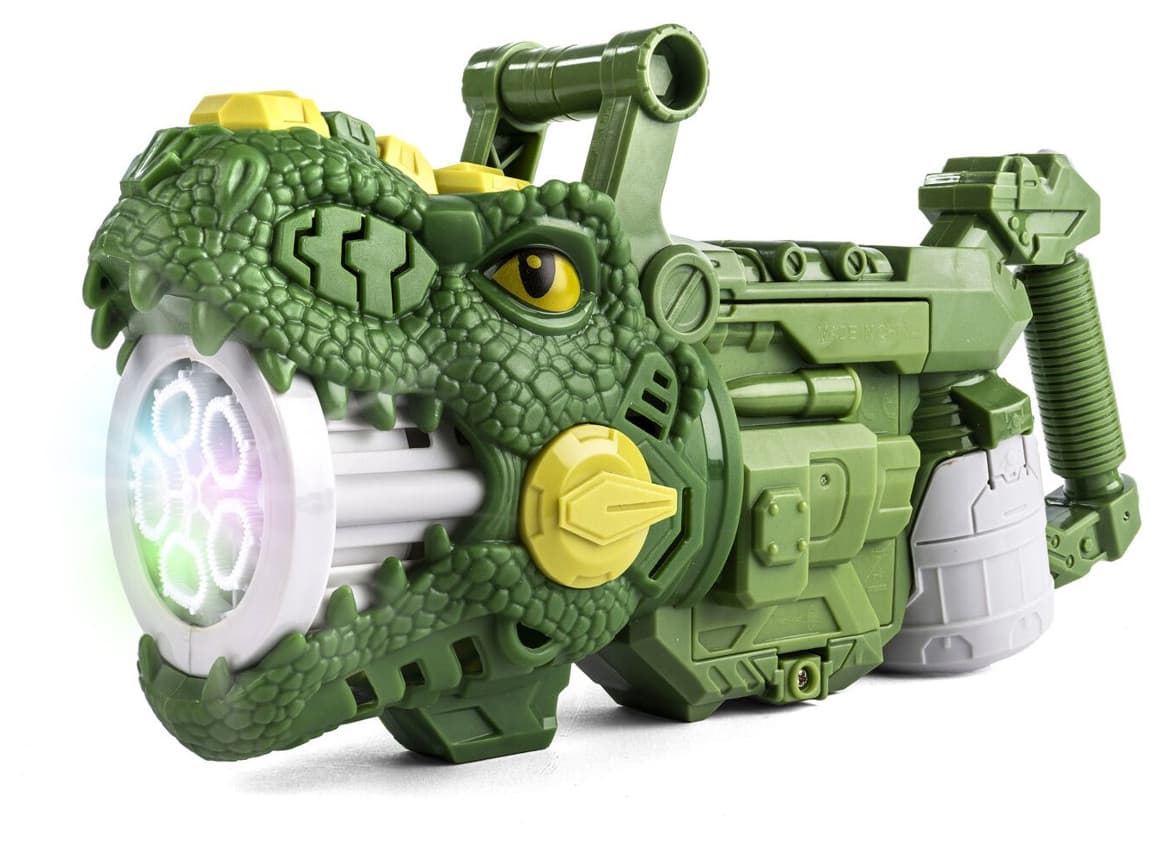 4-Kids Batteridrevet S??peboblepistol med Lys - 3+ ??r - Dino