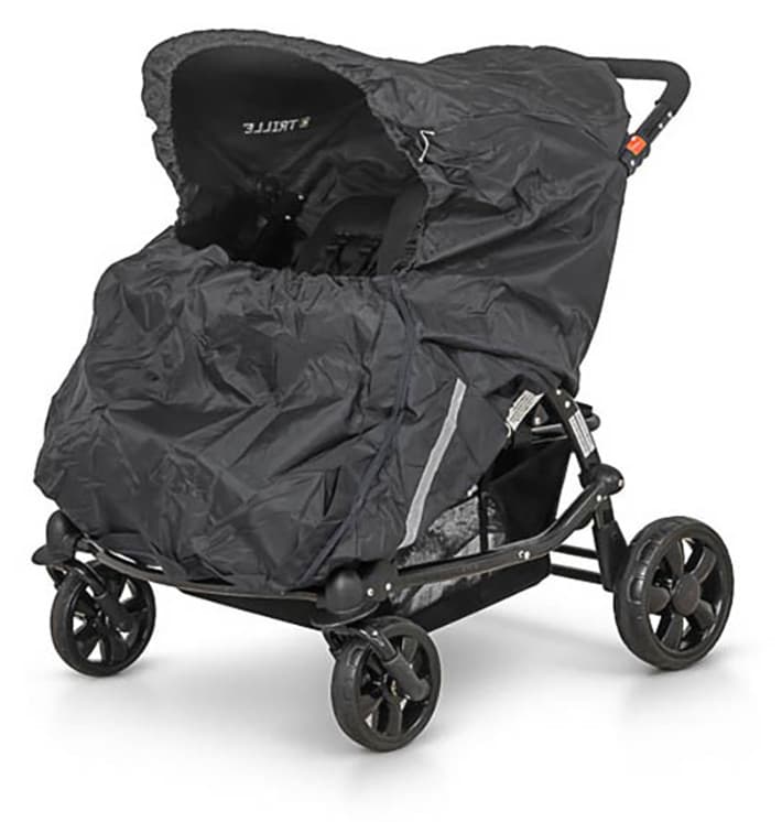 BabyTrold Regntrekk til Tvilling- og S??skenvogner - Svart