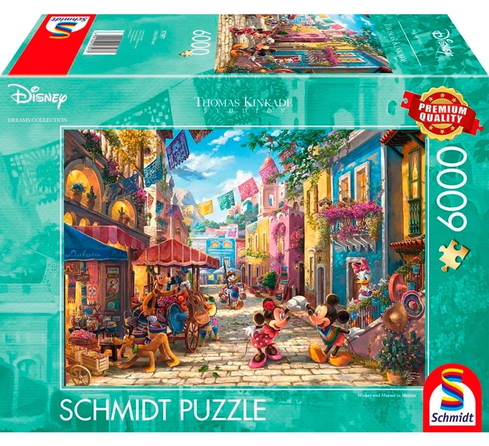 Schmidt Puzzles Kinkade Disney, Mikke & Minnie i Mexico Puslespill - 6000 brikker