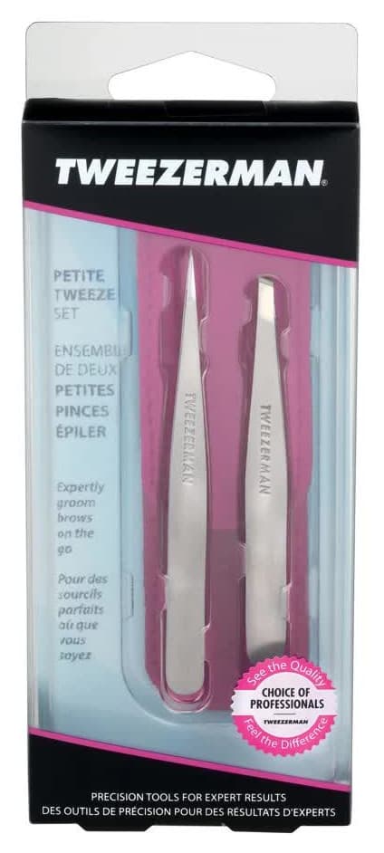 Tweezerman Petite Pinsettsett - Rosa (med etui)