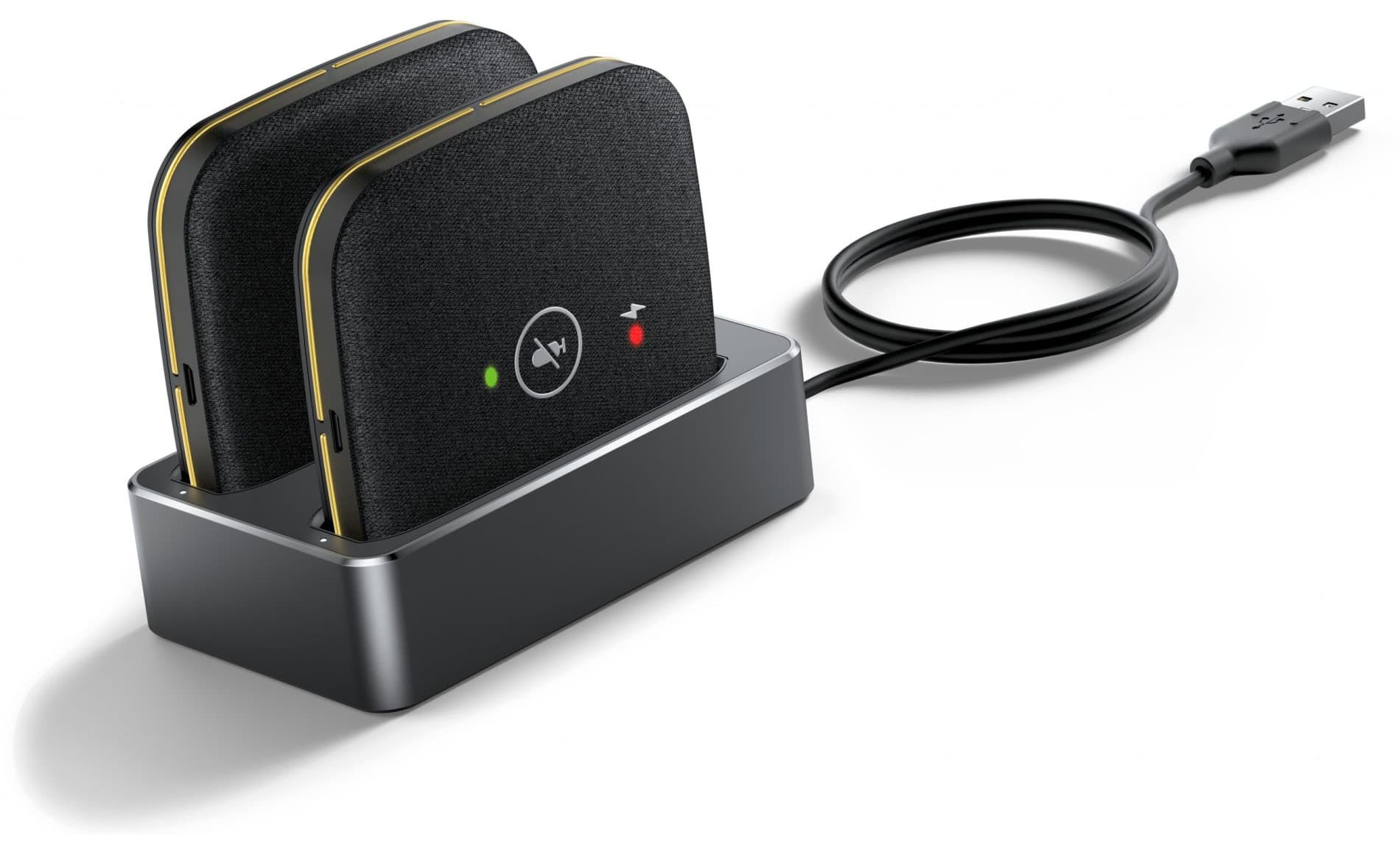 Yealink CPW65 DECT tr??dl??se mikrofoner ??? 2x CPW65, lader og USB-kabel inkludert