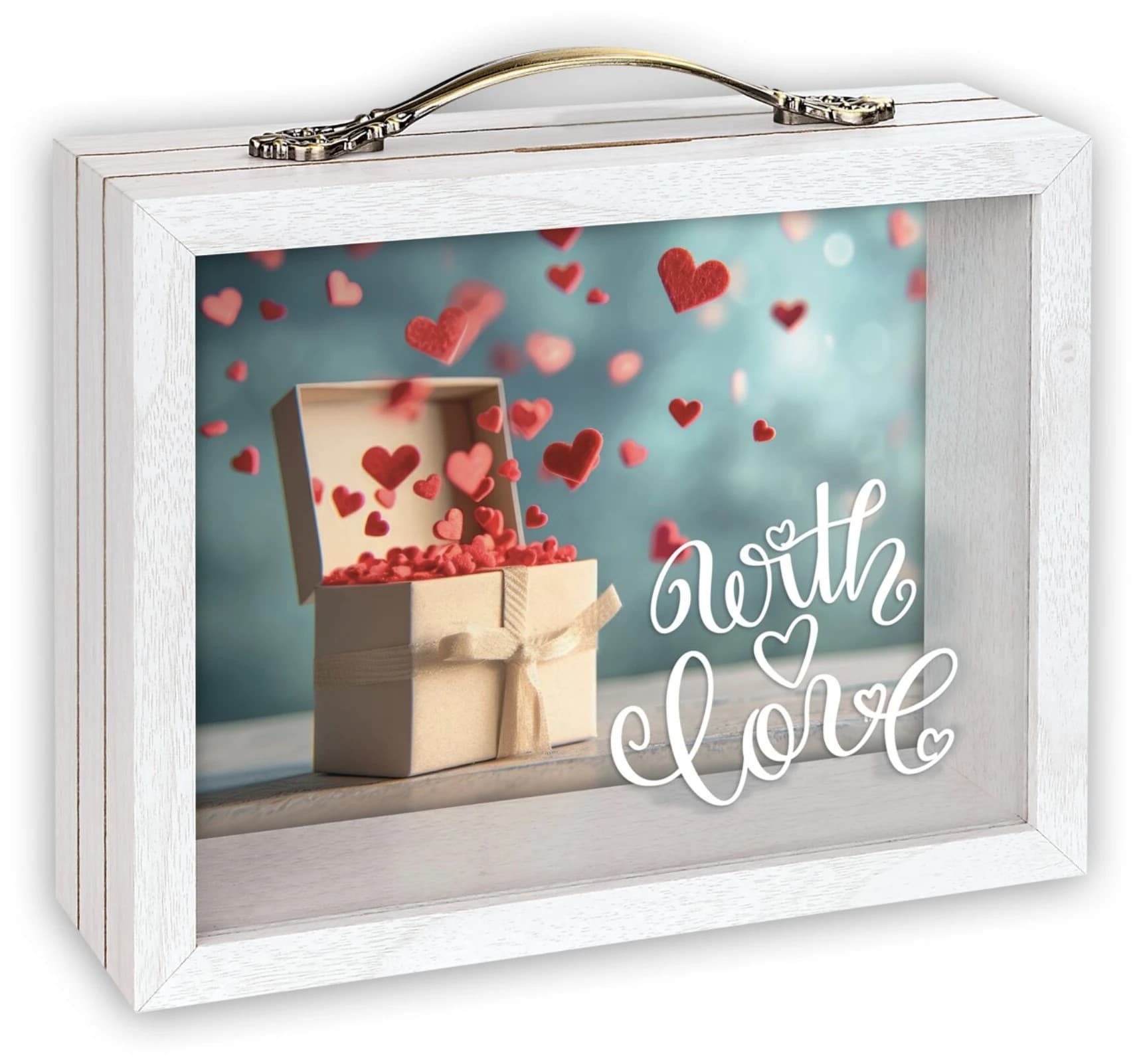 ZEP Andy with Love Spareb??sse - 65x21 cm, Tre/Glass - Bryllupsmotiv