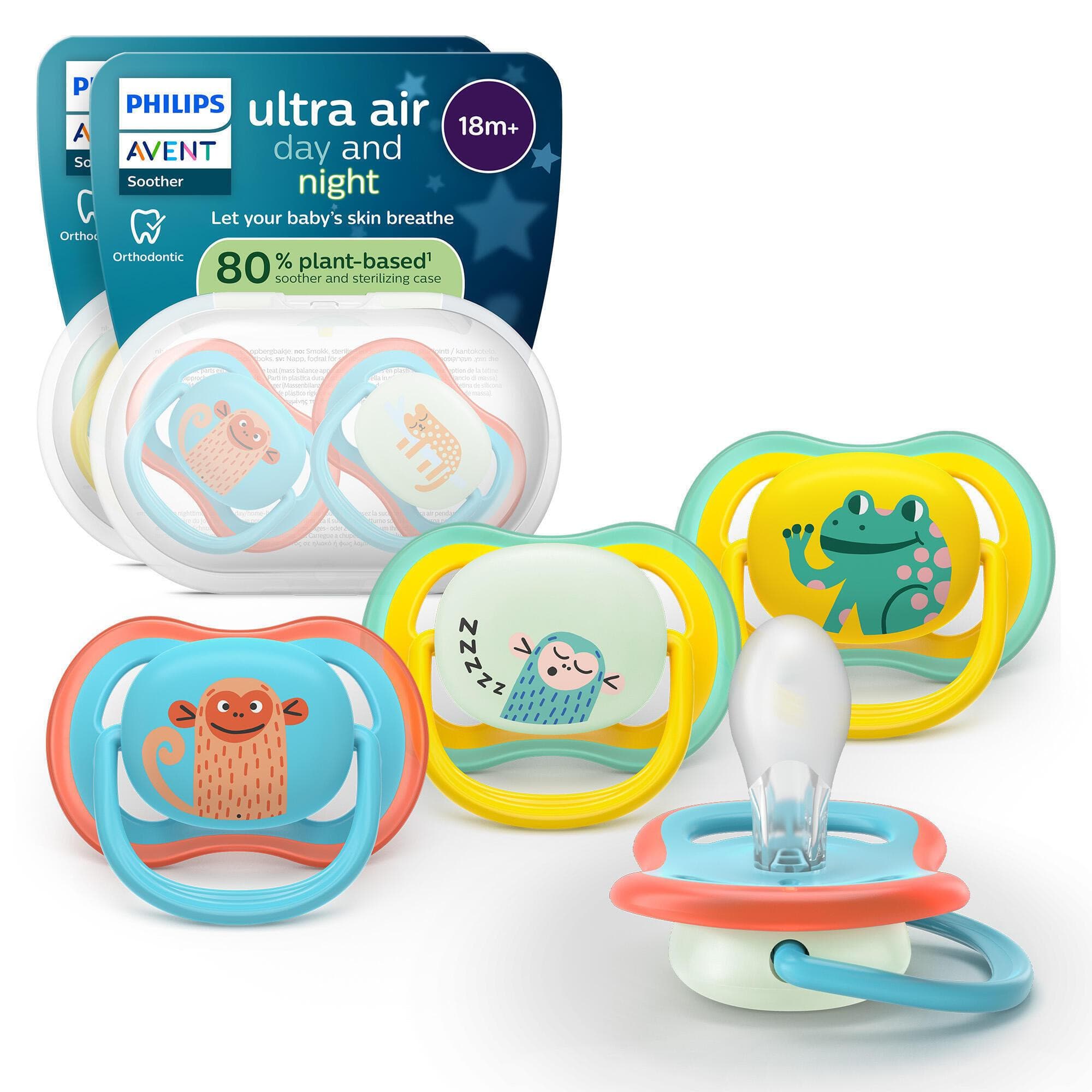 Philips Avent Ultra Air Day & Night Smokk - 18+mnd, Bl??/Gul - 4 stk.
