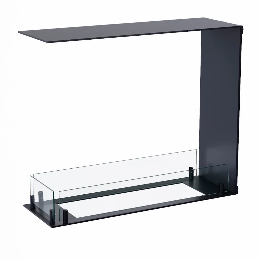 Foco Room Divider 600 Slim | | 3-sidig innebygd biopeis | Svart