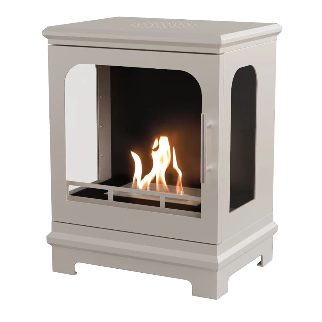 ScandiFlames Honolulu Østershvit - Frittstående Bioetanol Peisovn - 5 timers brenntid - 1,6 kW varmeeffekt