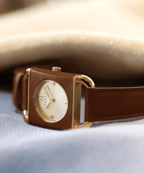 FURLA Women's watch ARCO SQUARE WW00017002L2 Bow Brown Leather