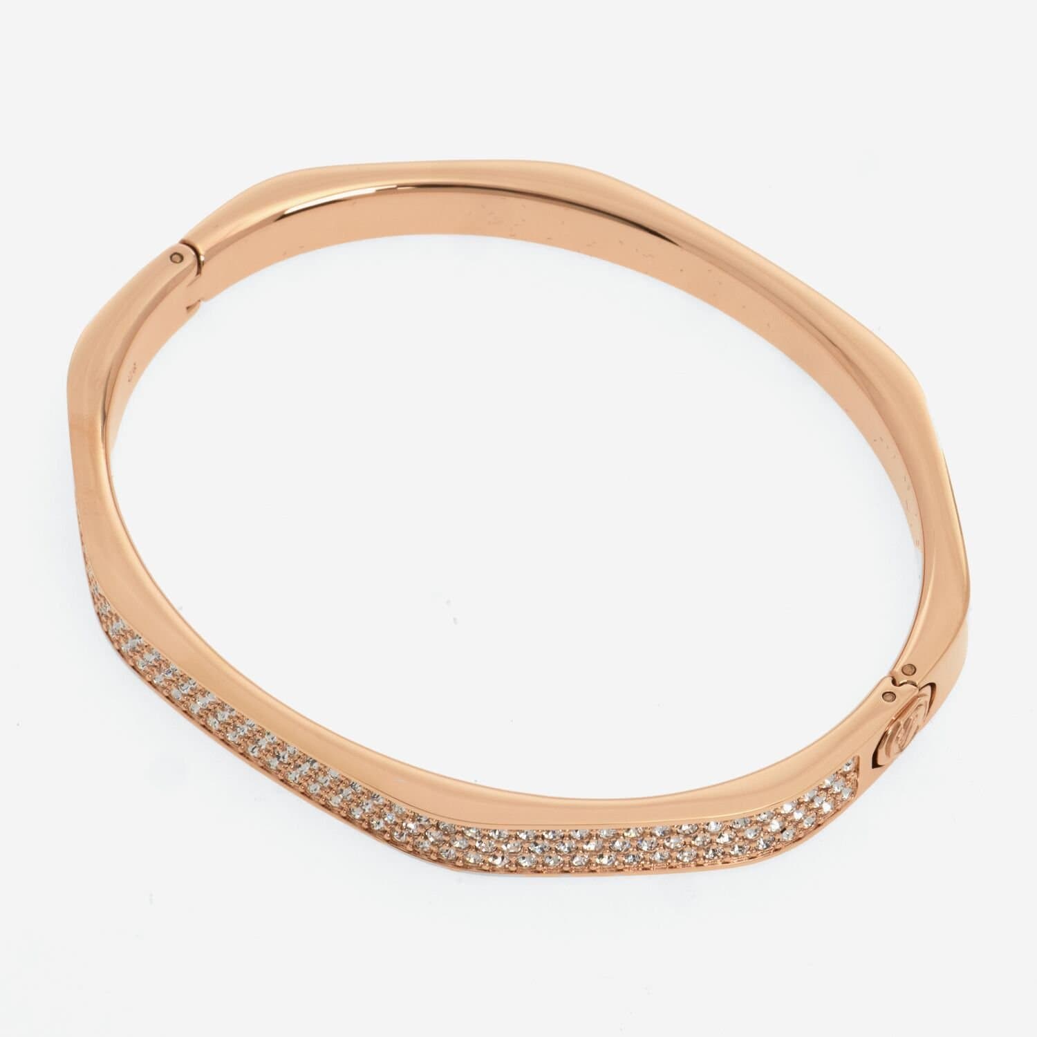 Swarovski Bangle Bracelet Dextera Octagon Rose Gold White Crystal - Extra Large (18.8cm)
