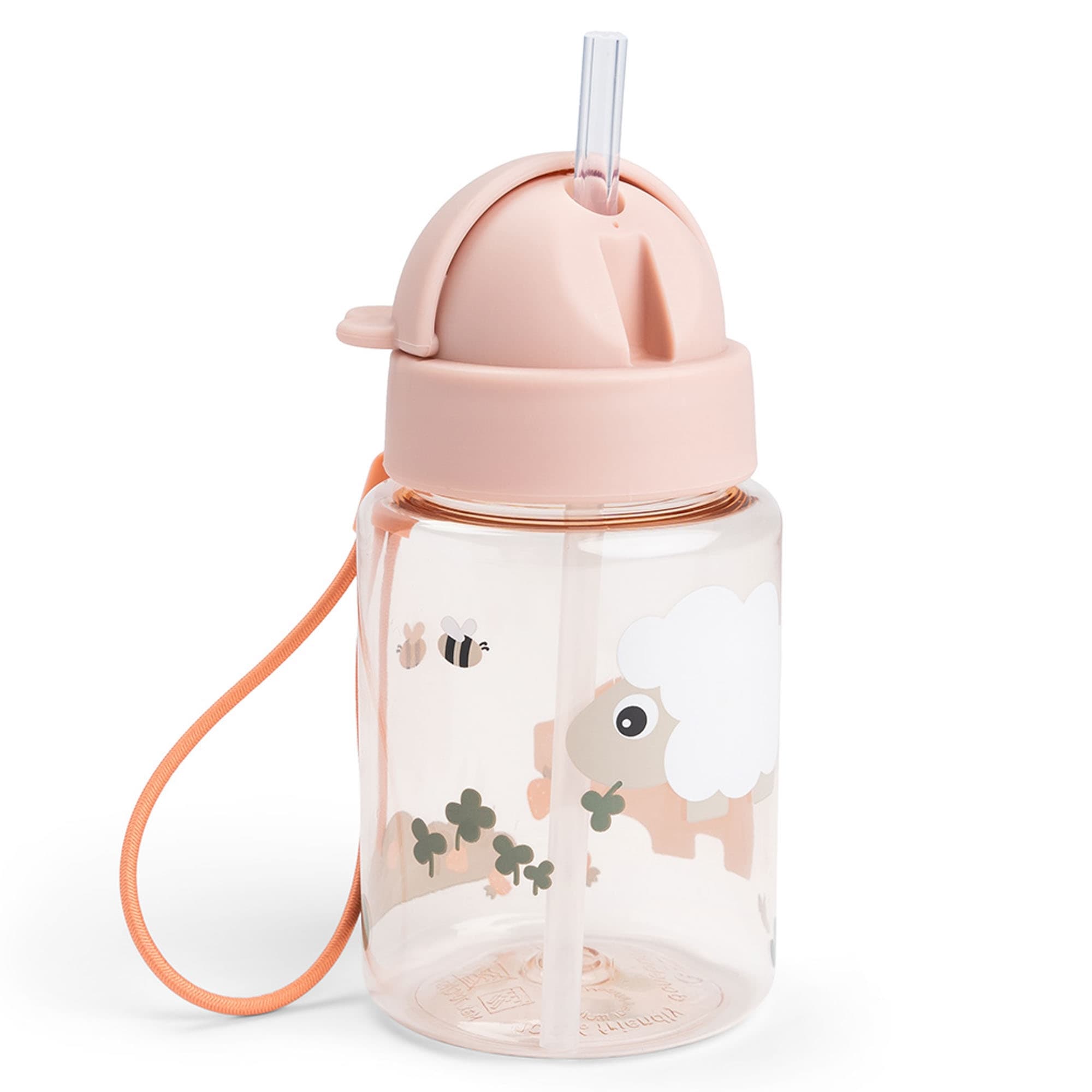 Done By Deer drikkeflaske med sugerør 280 ml - Tiny Farm - Pudder