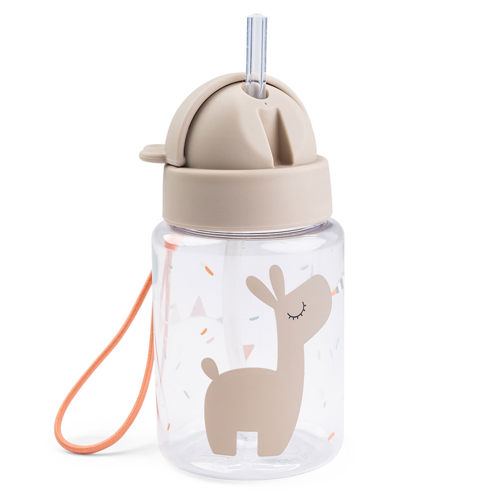 Done By Deer drikkeflaske med sugerør 280 ml - Celebration - Sand