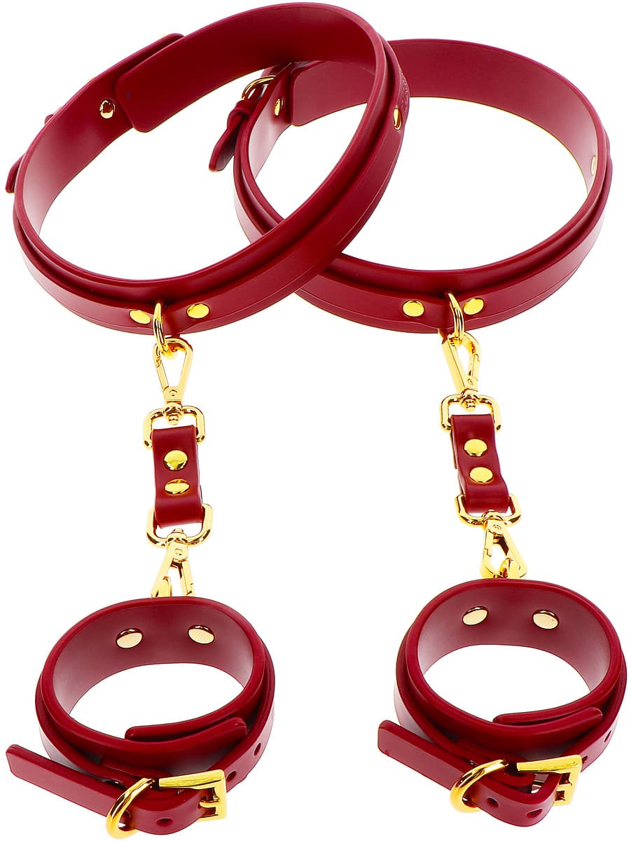 Taboom Bondage : Wrist To Thigh Cuffs Set