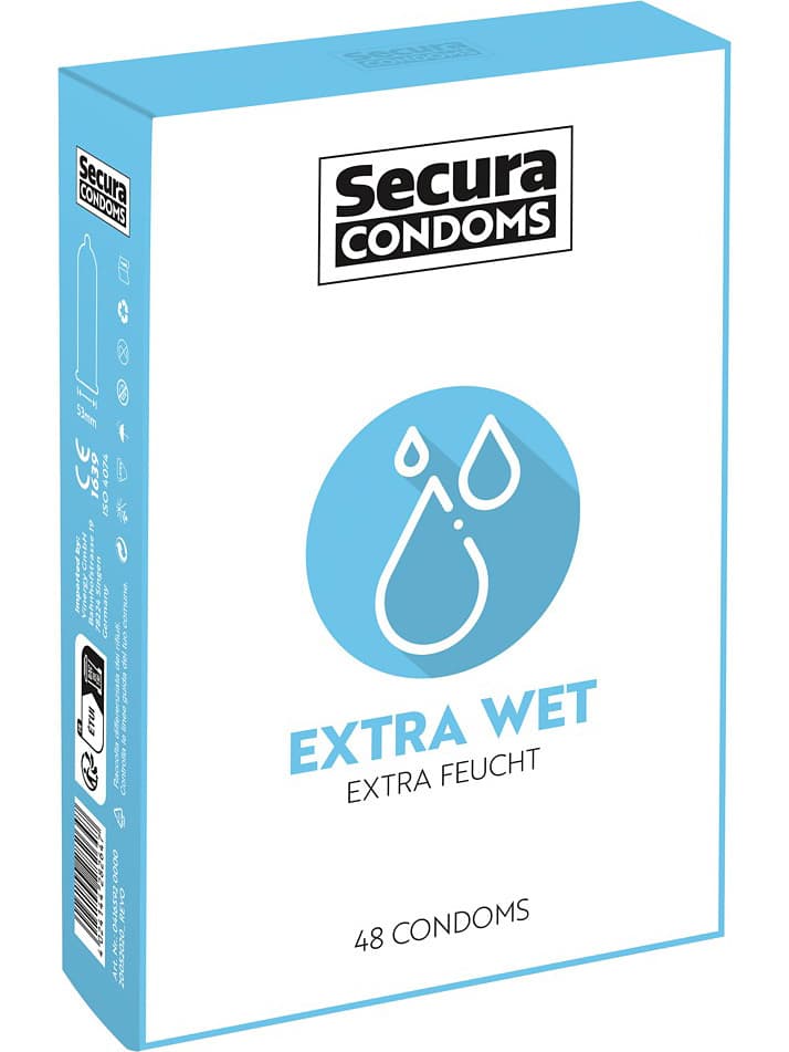 Secura : Extra Wet Kondomer, 48 stk