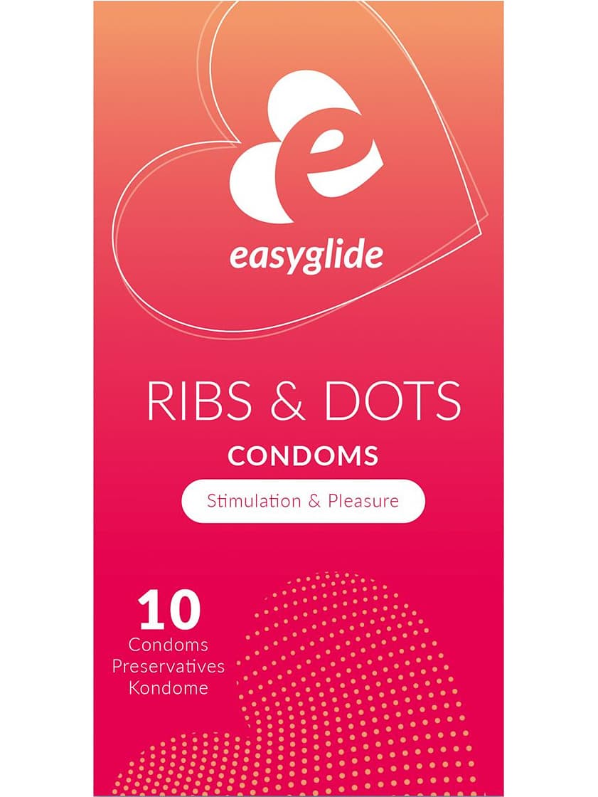 EasyGlide : Ribs and Dots Kondomer, 10 stk