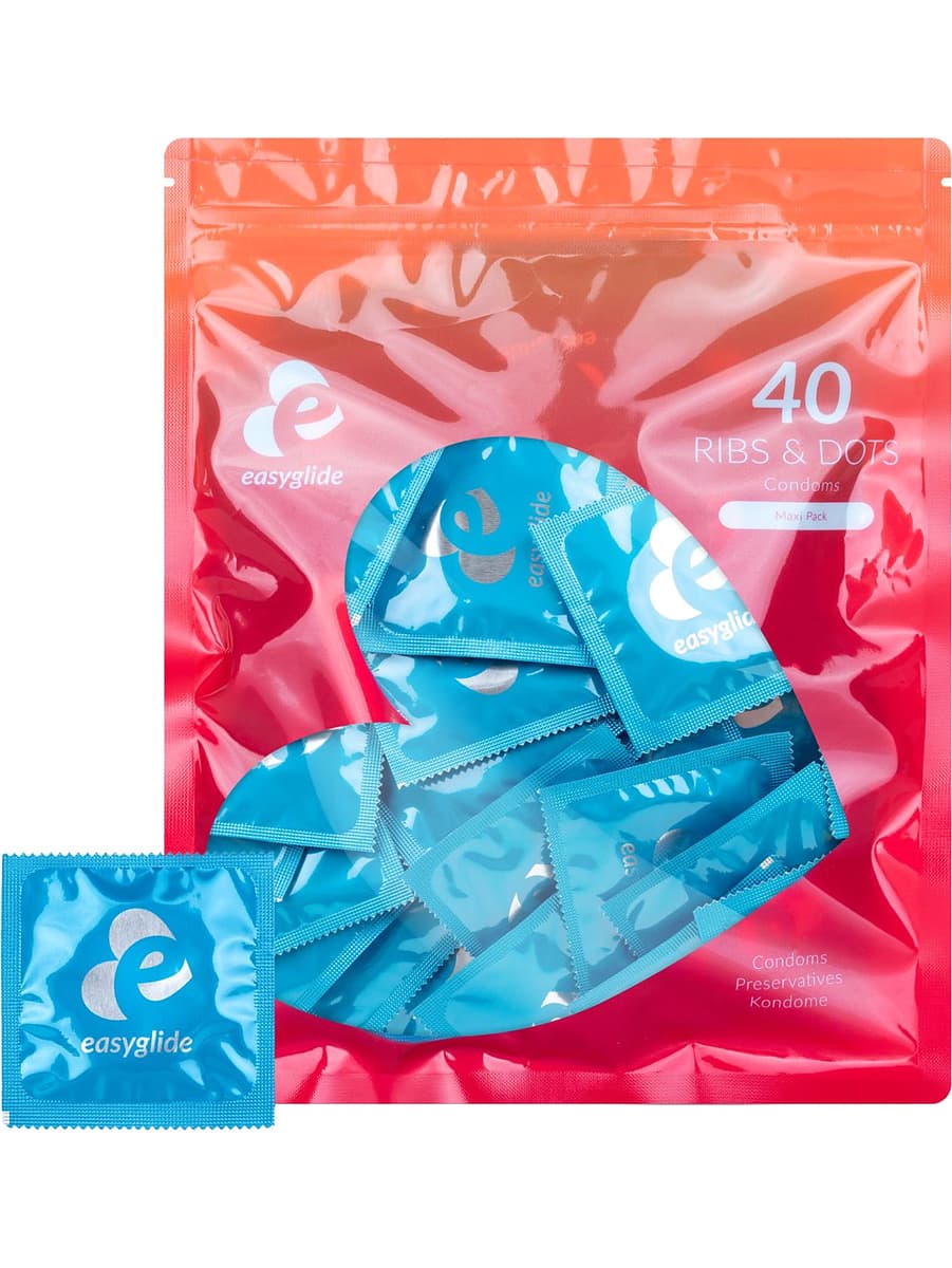 EasyGlide : Ribs and Dots Kondomer, 40 stk