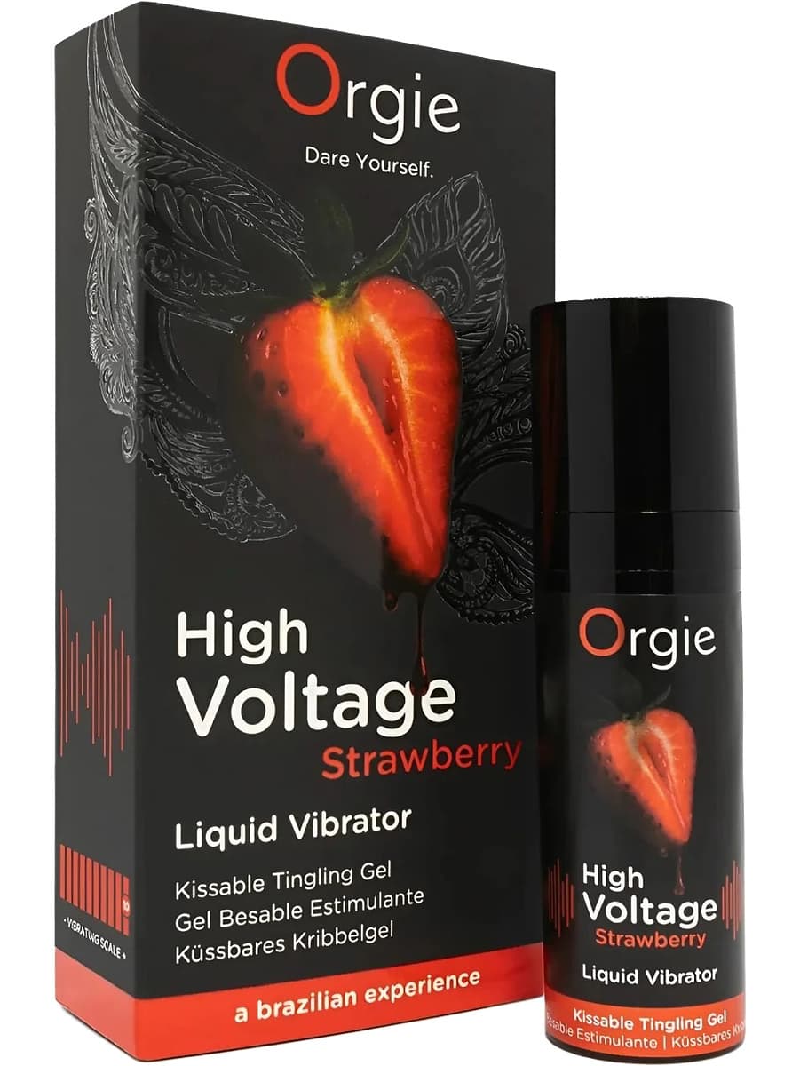 Orgie : High Voltage Strawberry, Kyssbar Vibrerende Gel
