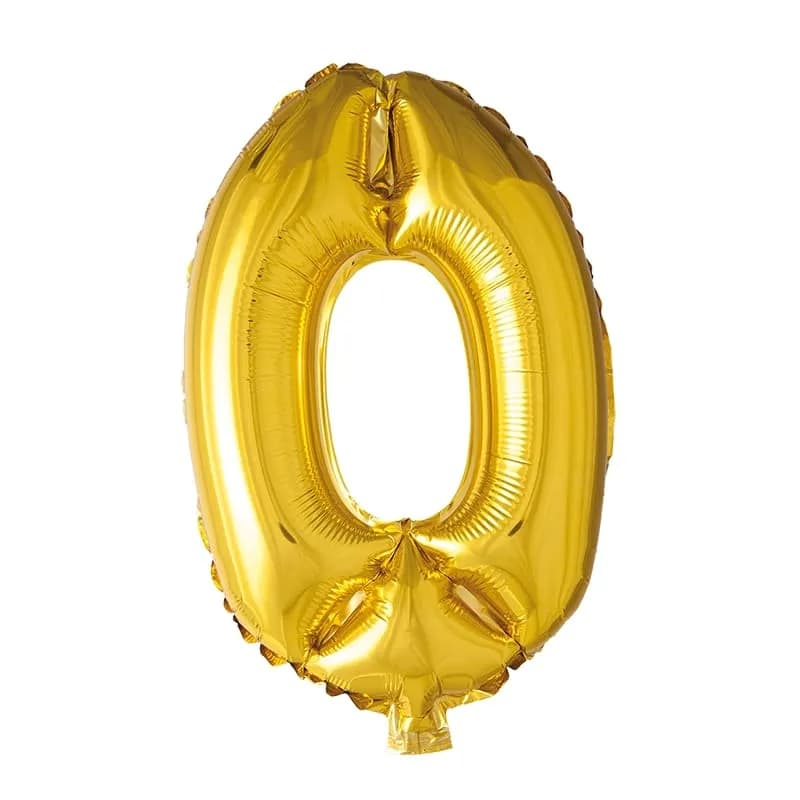 Sifferballong I Gullfolie 86 Cm, #0