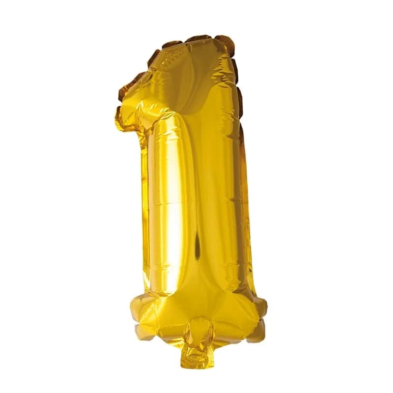 Sifferballong I Gullfolie 86 Cm, #1