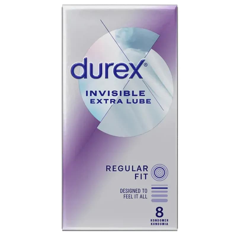 Durex Invisible Extra Lube 8-pack