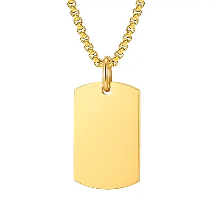 Dog Tags i gullbelagt rustfritt stål