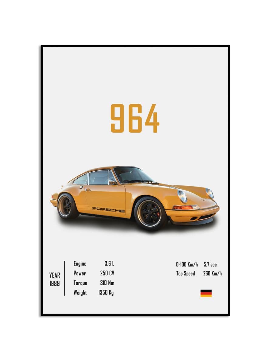 Plakat - Porsche 964 1989