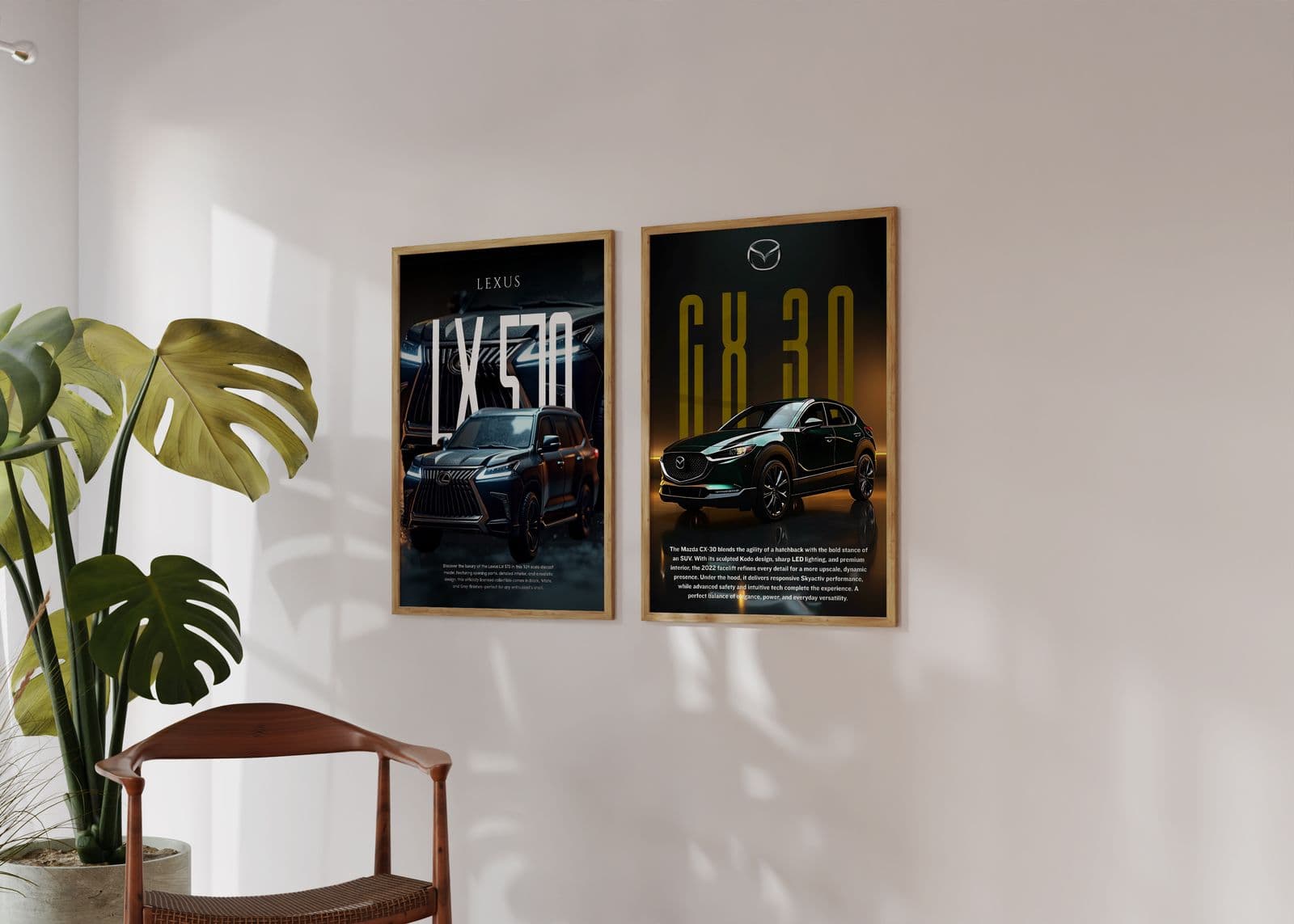 Plakat - Lexus og Mazda Biler / Sett av 2