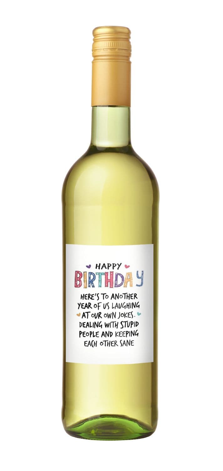 Flaskeklistremerke - Happy Birthday Design