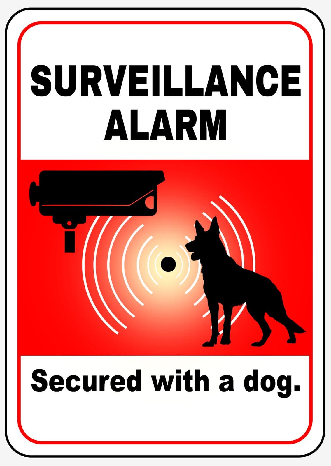 Klistremerke - Overvåkningsalarm Sikret med Hund