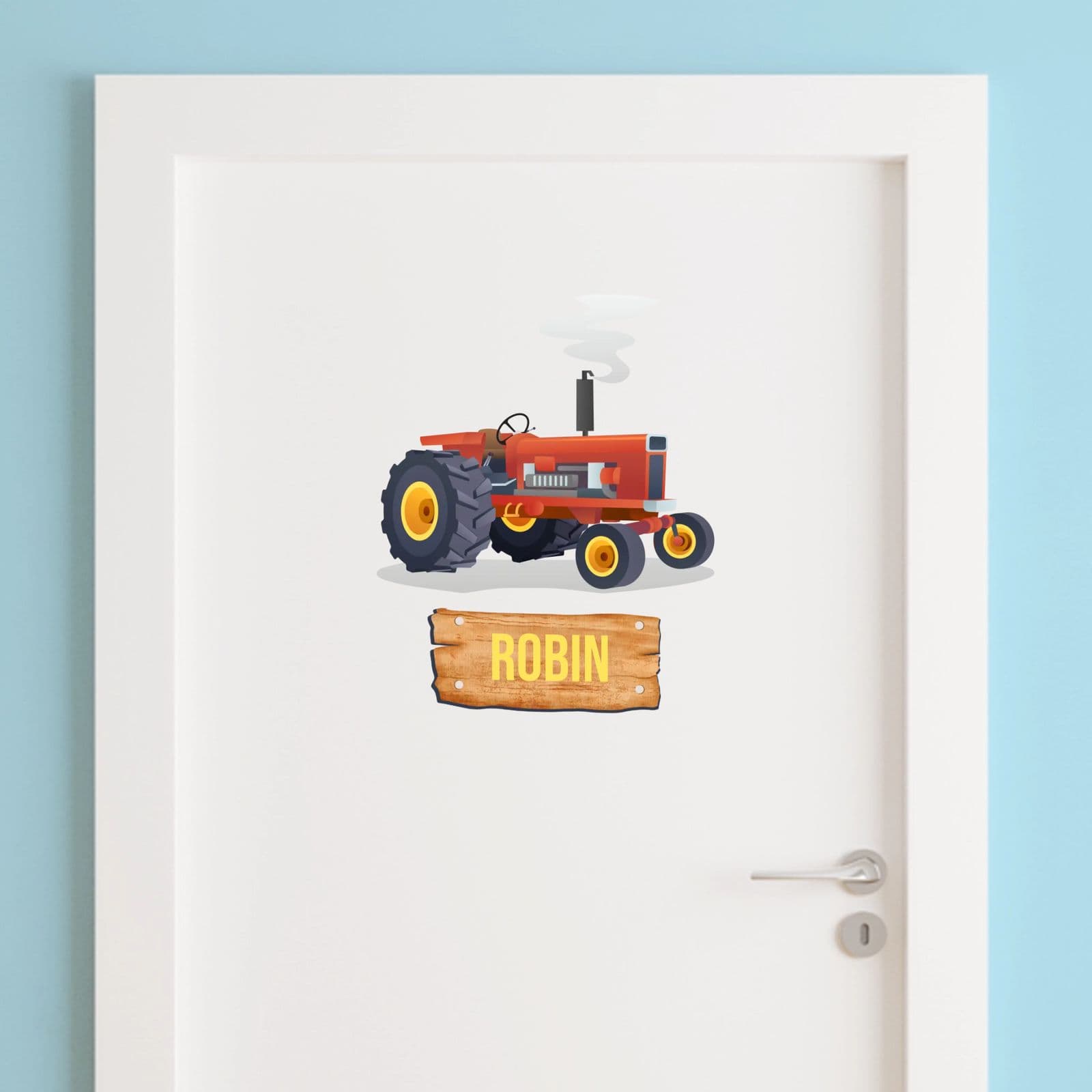 Dør Klistremerke - Rødt Traktor Design