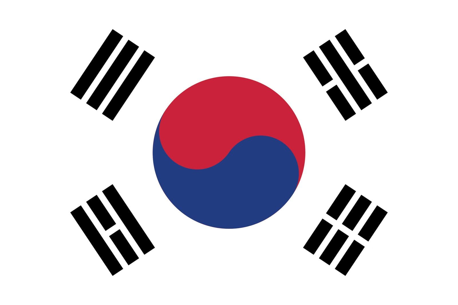 Sør-Korea Flagg - Klistremerke