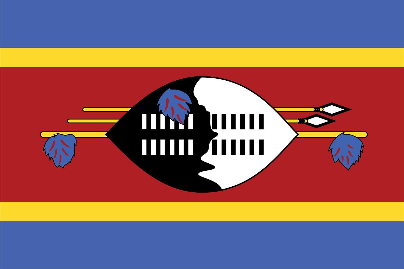 Eswatini Flagg - Klistremerke