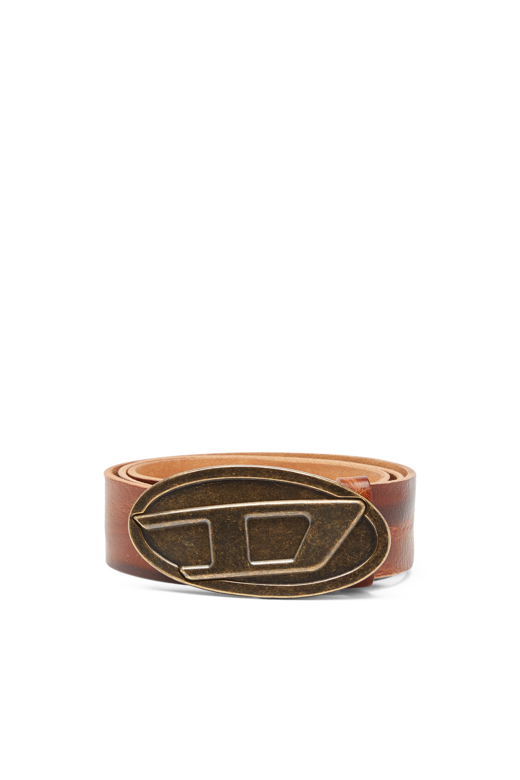Diesel - 4cm belt in waxed leather - Belts - Man - Brown