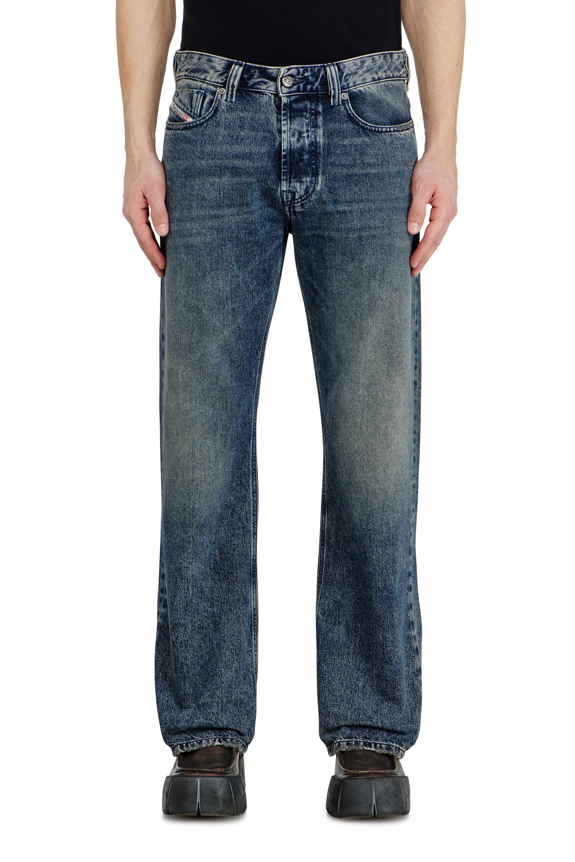 Diesel Relaxed Jeans Regular Waist 1980 D-Eeper, Dark blue, Button fly