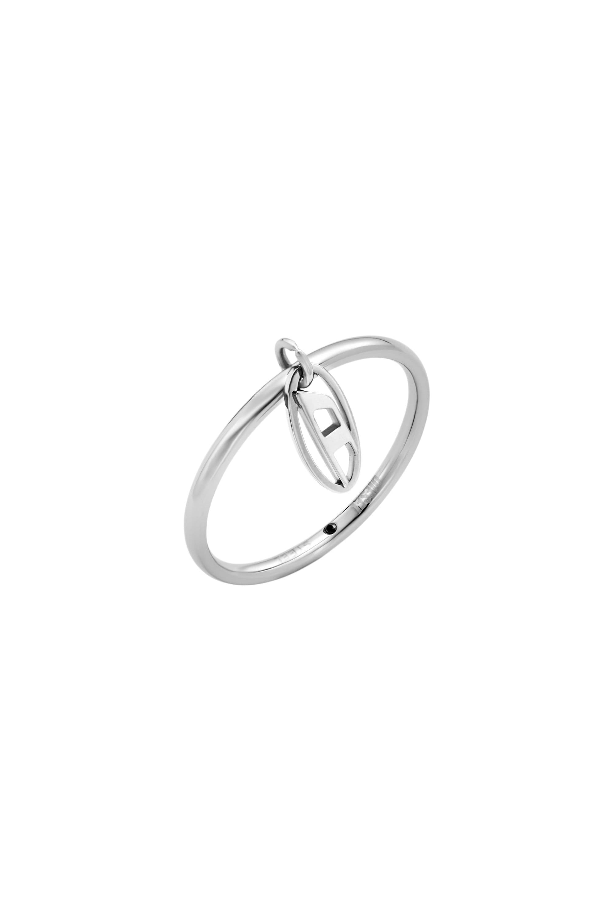 Diesel - Stainless Steel Charm Ring - Rings - Unisex - Silver