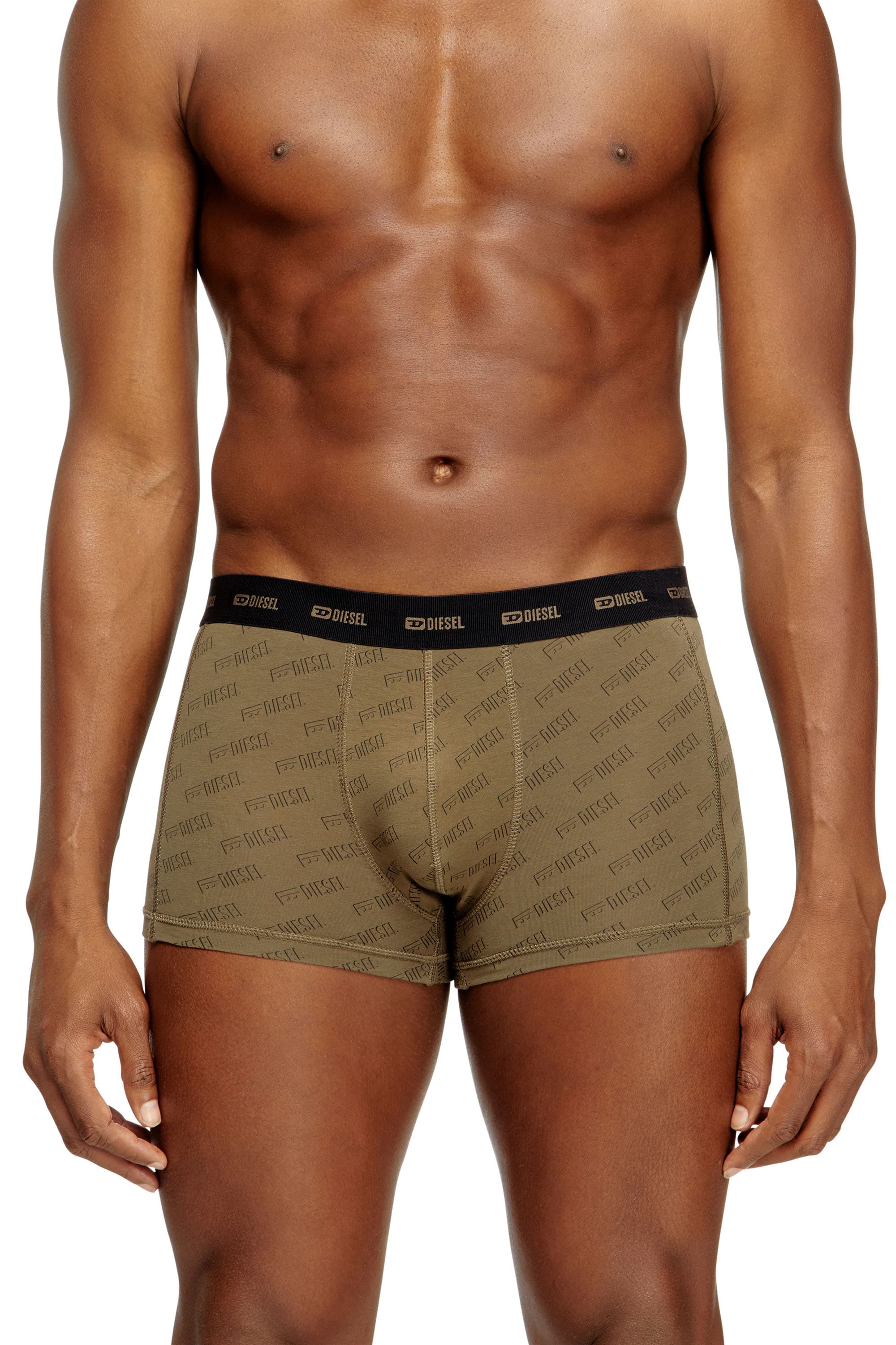 Diesel - Three-pack boxer briefs with stylised logo - Trunks - Man - Green