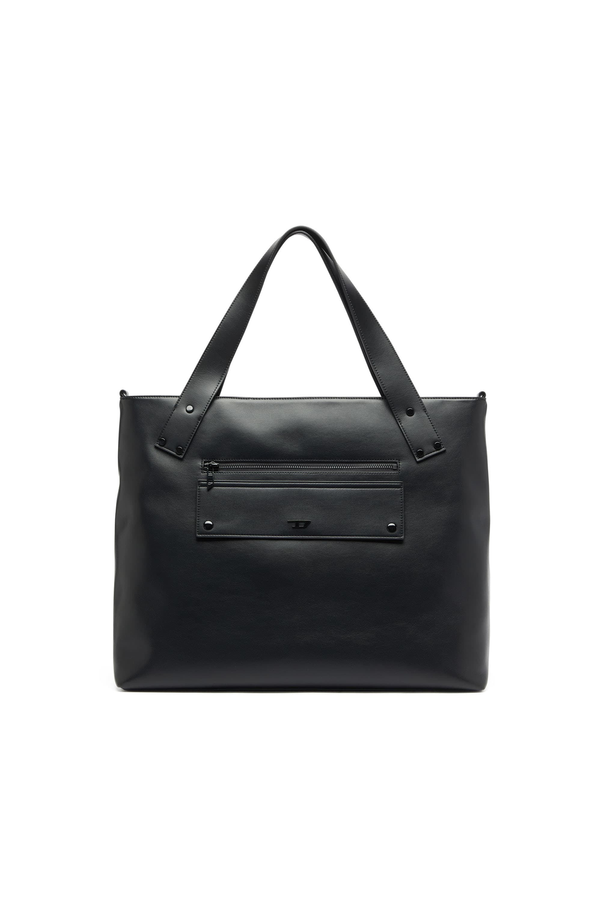 Diesel - Rivet-D - Shopping Bag with zip and flap pocket - Shopping Bags - Man - Black