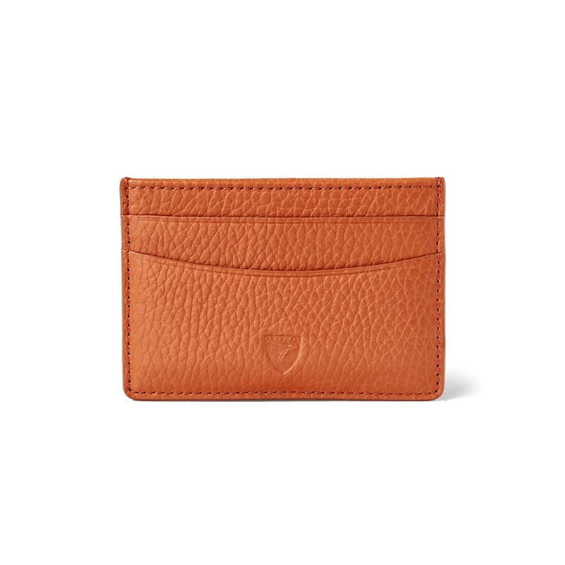 Aspinal of London Slim Credit Card Holder in Marmalade Pebble