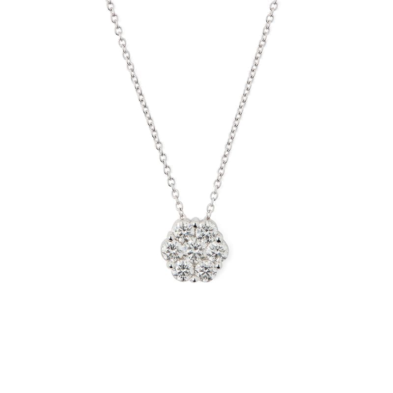 Aspinal of London Monaco 1ct. Diamond Cluster Pendant Necklace