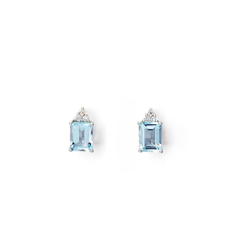 Aspinal of London Iris 18 Karat Weißgold Aquamarin & Diamant-Ohrstecker