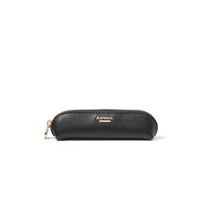 Aspinal of London Baby Pen Case in Black Soft Saffiano