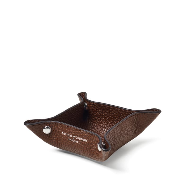 Aspinal of London Mini Soft Tidy Tray in Tobacco Pebble