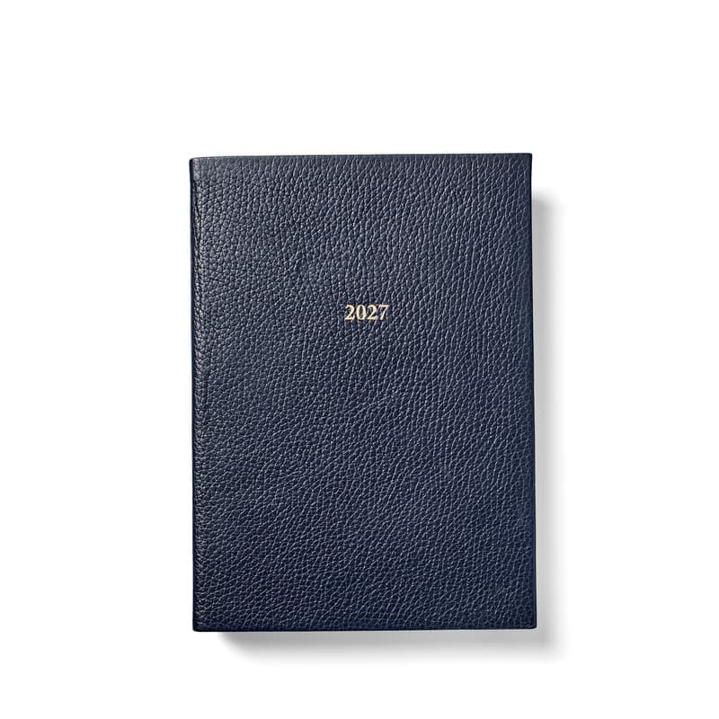Aspinal of London 2027 A5 Week to View Diary in Navy Pebble