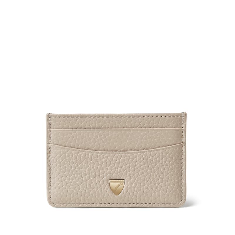 Aspinal of London Slim Credit Card Holder in Dove Grey Pebble