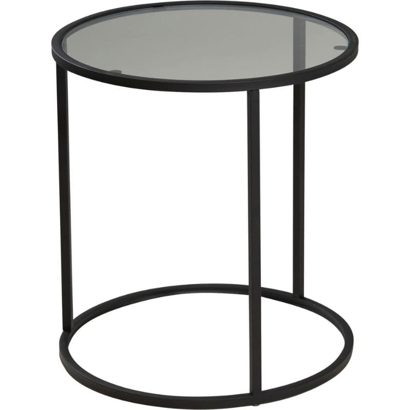 Sidebord Sett Av 2 i Glass Og Metall