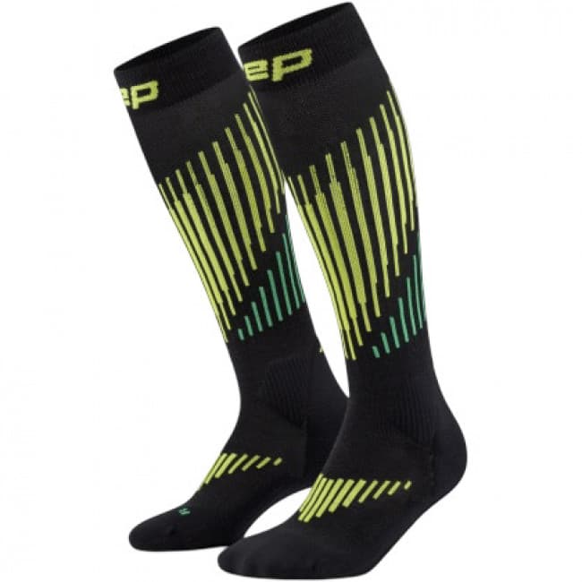 CEP Ski Touring Merino Socks Tall 3.0, Skistrømper, Herre, Black/Lime