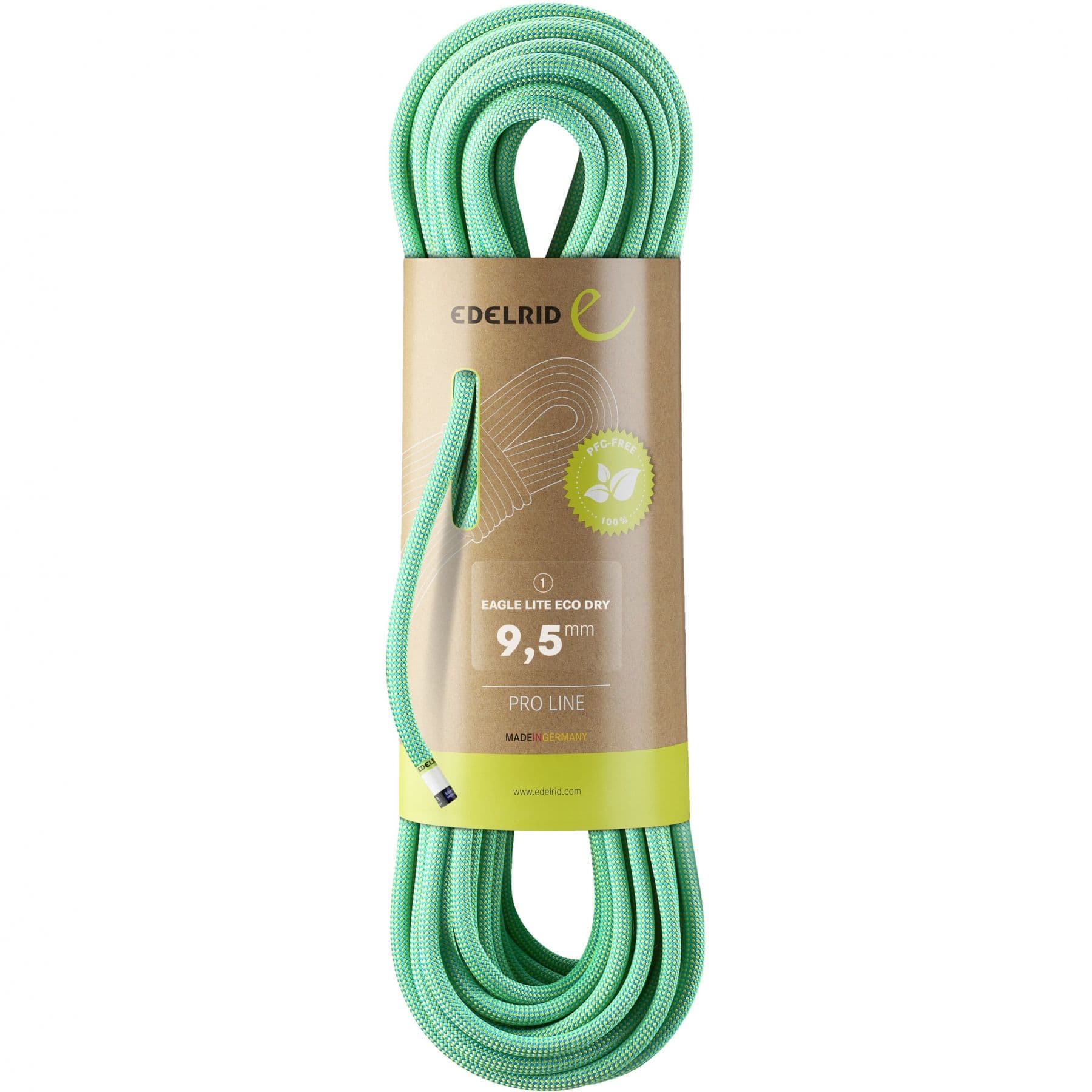 Edelrid Eagle Lite Eco Dry 9,5mm, klatretau, grønn