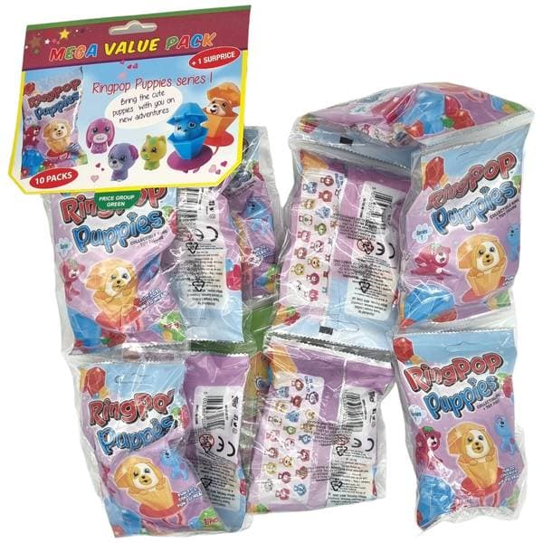 10pk Ring Pop Puppies Serie 1 (Storpakk)